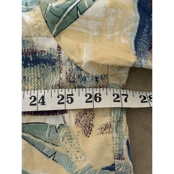 Pierre Cardin Hawaiian Shirt XL Tropical Floral Button Up Short Sleeve Yellow - Picture 6 of 9
